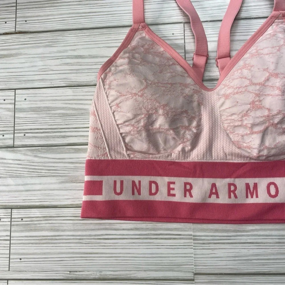 Under armour pink compression sports bra size small - Picture 2 of 11
